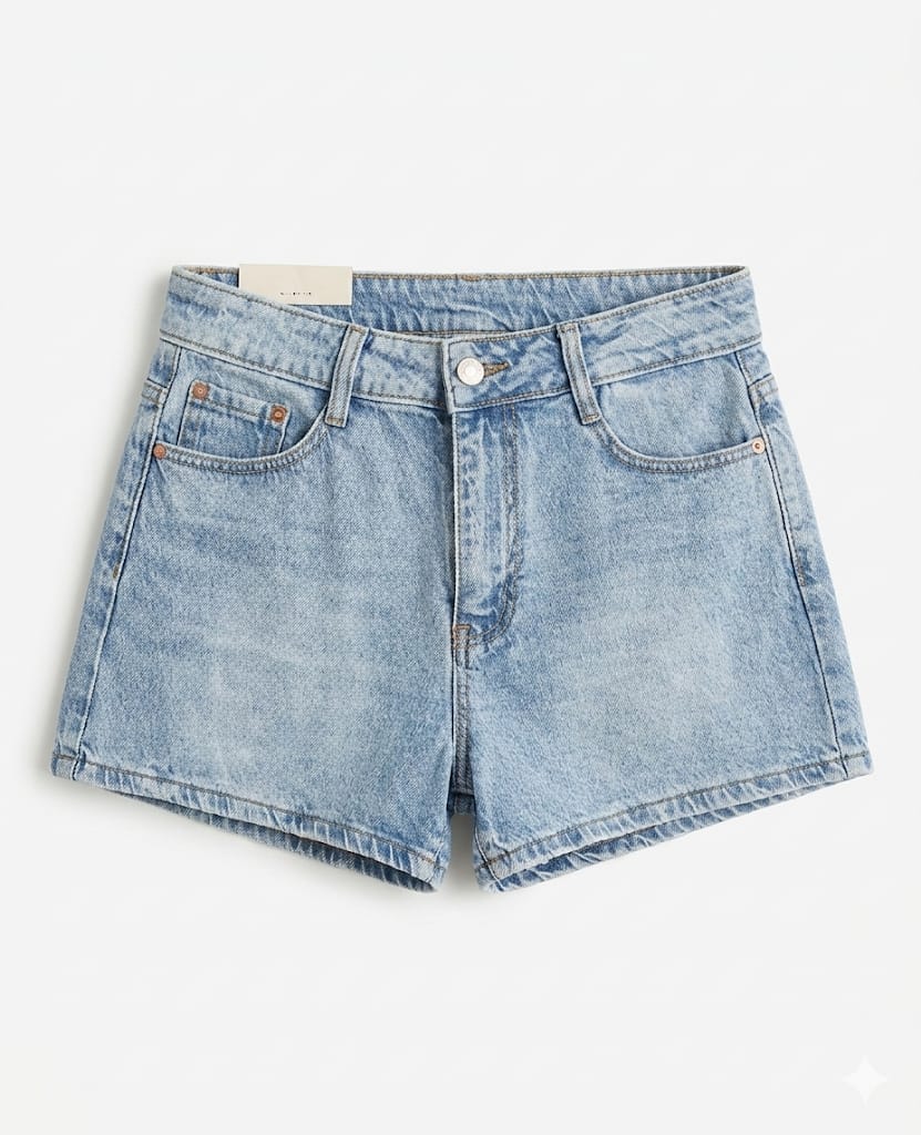 Short Strappati con Tasche Colorate e Brillantini